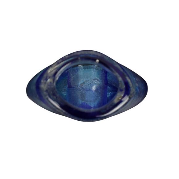 Vintage Margie's Garden Bubble Glass Art 10" & 5" Handblown Donut Hole Vase Set - Picture 6 of 12